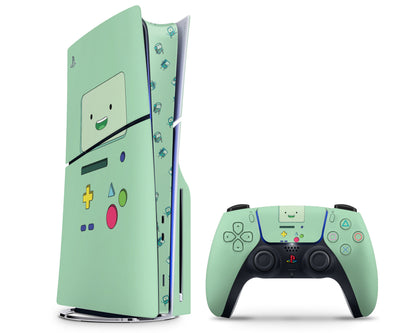 Lux Skins PS5 Slim Teal Beemo Adventure Time PS5 Slim Skins - Pop culture Adventure Time Skin