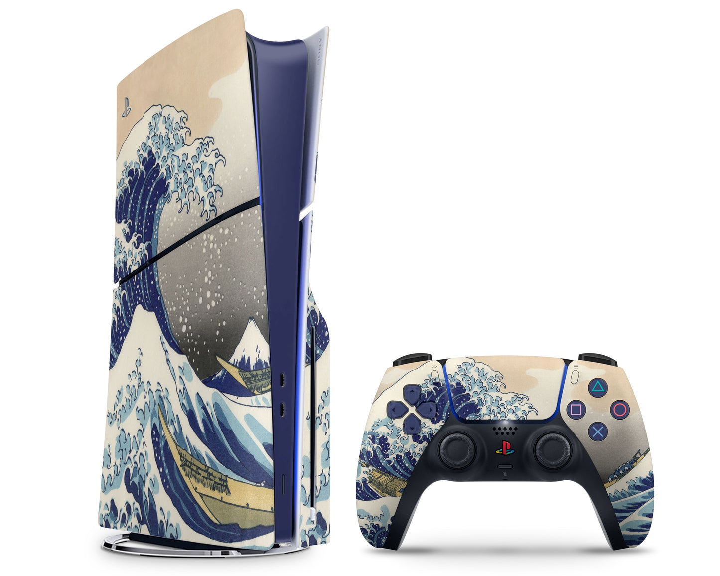 Lux Skins PS5 Slim Great Wave off Kanagawa PS5 Slim Skins - Art Artwork Skin