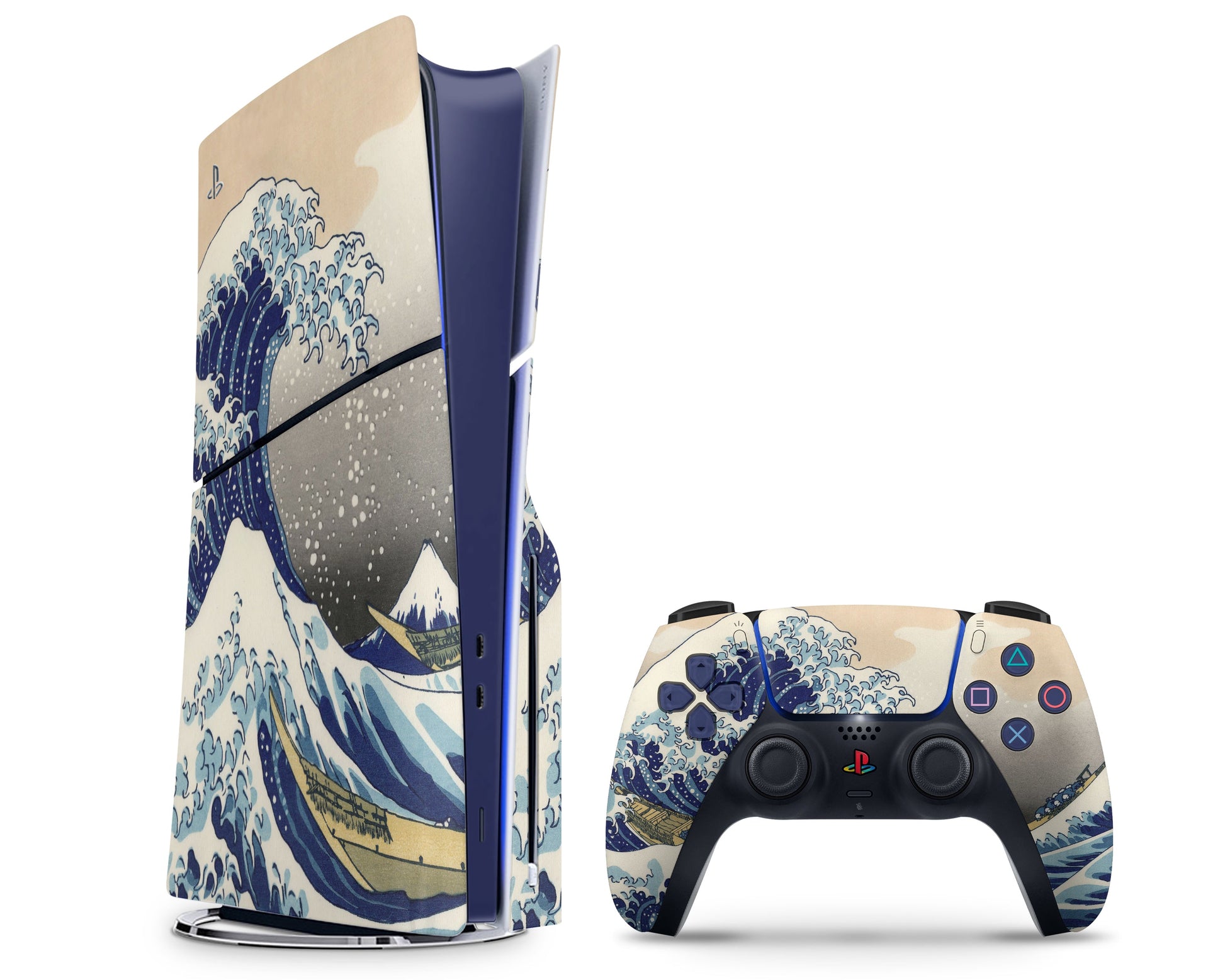 Lux Skins PS5 Slim Great Wave off Kanagawa PS5 Slim Skins - Art Artwork Skin