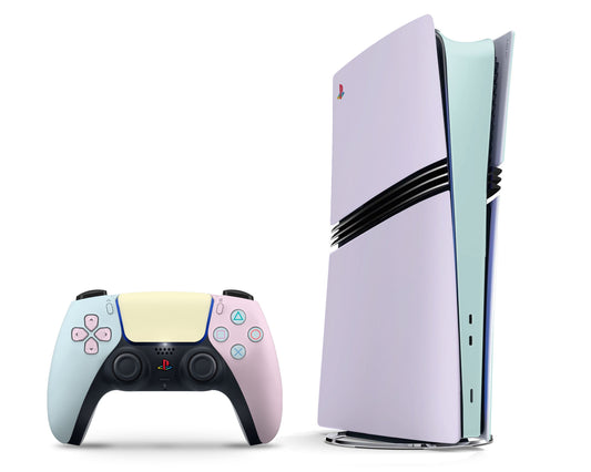 Lux Skins PS5 Pro Seafoam Retro 80s Pastel Blocking PS5 Pro Skins - Solid Colours Colour Blocking Skin