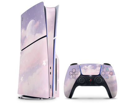 Lux Skins PS5 Slim Purple Clouds PS5 Slim Skins - Art Clouds Skin