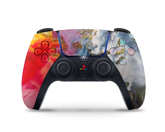 Ethereal Cosmos Red Gold Marble PS5 Controller Skin