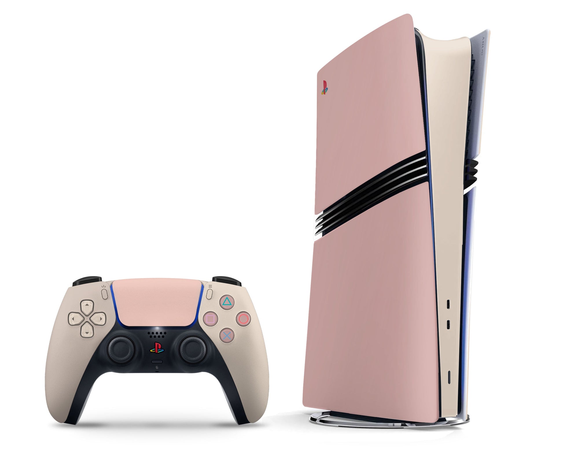 Lux Skins PS5 Pro Ceramic Rose Pastels PS5 Pro Skins - Solid Colours Colour Blocking Skin