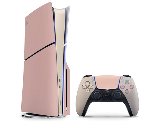 Lux Skins PS5 Slim Ceramic Rose Pastels PS5 Slim Skins - Solid Colours Colour Blocking Skin