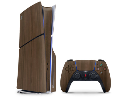 Lux Skins PS5 Slim Walnut Woodgrain PS5 Slim Skins - Pattern Texture Skin