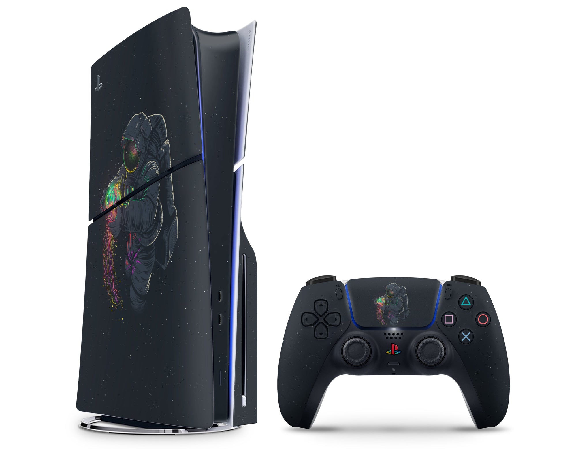 Lux Skins PS5 Slim Astronaut Space PS5 Slim Skins - Pattern Galaxy Skin