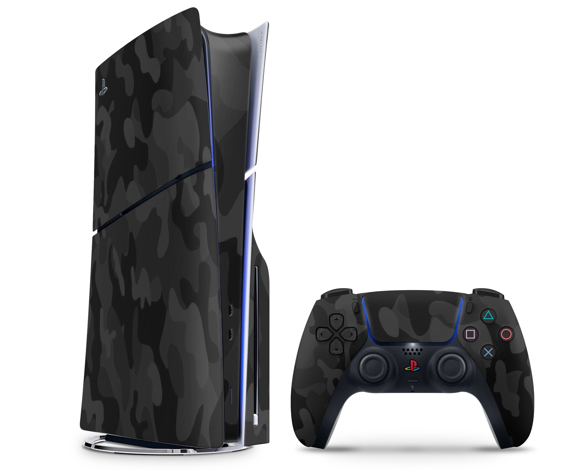 Lux Skins PS5 Slim Black Camo PS5 Slim Skins - Pattern Camo Skin