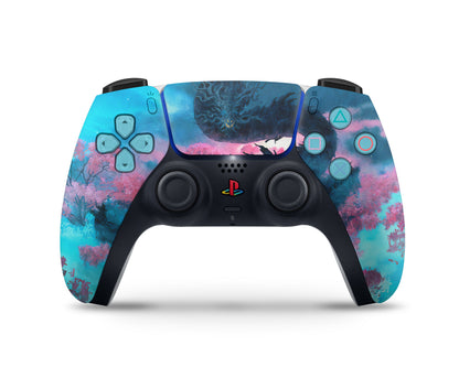 Lux Skins PS5 Slim Teal Dragon PS5 Slim Skins - Art Artwork Skin