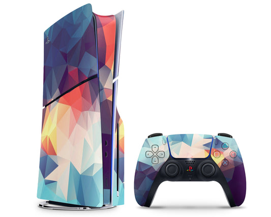 Lux Skins PS5 Slim Retro Geometric PS5 Slim Skins - Pattern Texture Skin