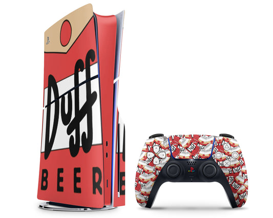 Lux Skins PS5 Slim Duff Beer PS5 Slim Skins - Pop culture Comics Skin