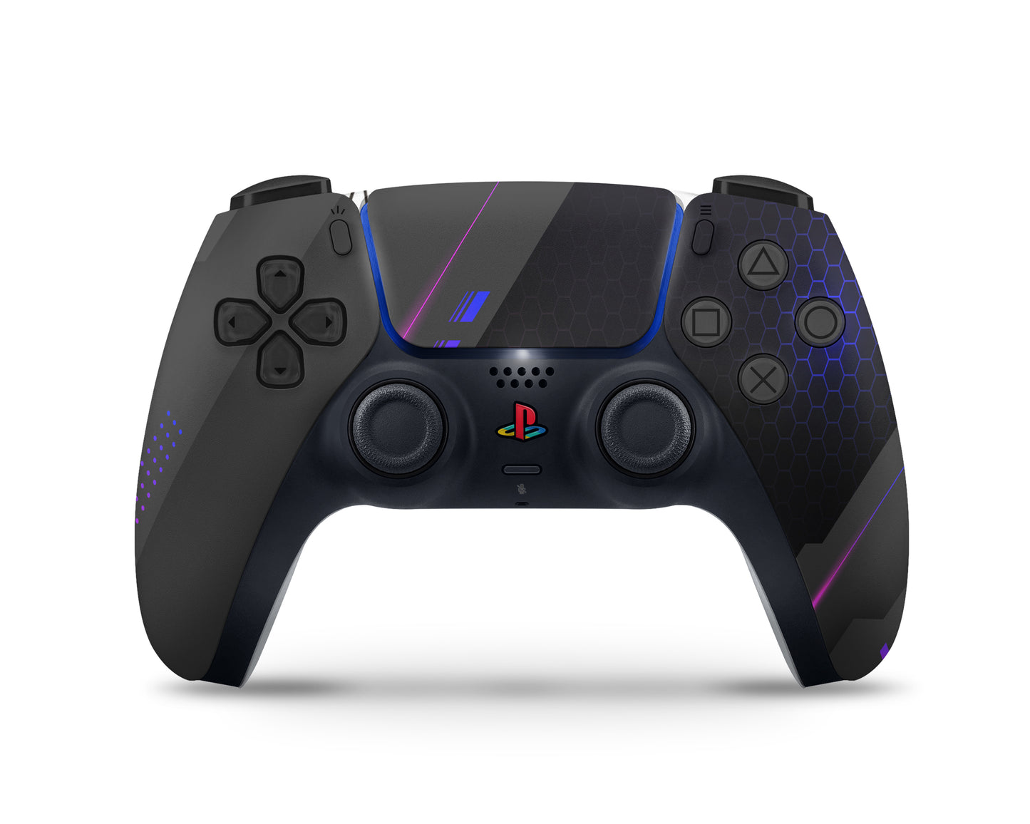 Neon Galatic Slate Black PS5 Controller Skin