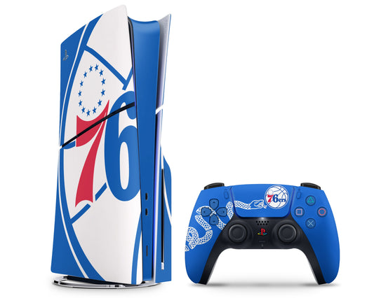 Lux Skins PS5 Slim Philadelphia 76ers PS5 Slim Skins - Sports Basketball Skin