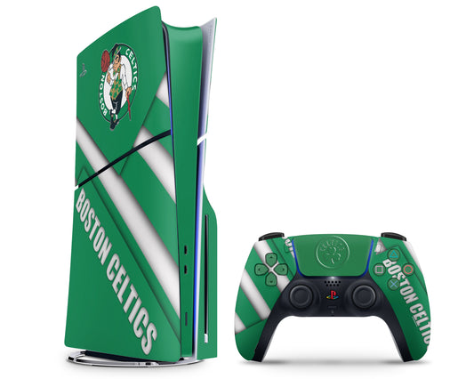 Lux Skins PS5 Slim Boston Celtics PS5 Slim Skins - Sports Basketball Skin