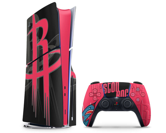 Lux Skins PS5 Slim Houston Rockets PS5 Slim Skins - Sports Basketball Skin