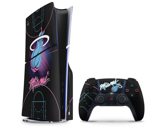 Lux Skins PS5 Slim Miami Heat PS5 Slim Skins - Sports Basketball Skin