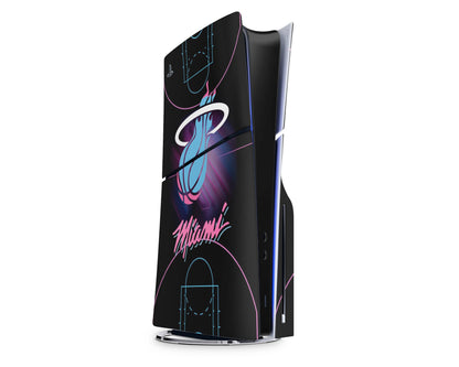 Lux Skins PS5 Slim Miami Heat PS5 Slim Skins - Sports Basketball Skin