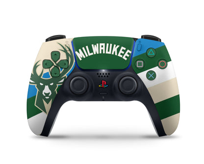 Lux Skins PS5 Slim Milwaukee Bucks PS5 Slim Skins - Sports Basketball Skin