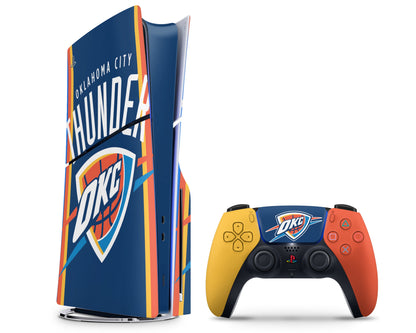 Lux Skins PS5 Slim Oklahoma City Thunder PS5 Slim Skins - Sports Basketball Skin