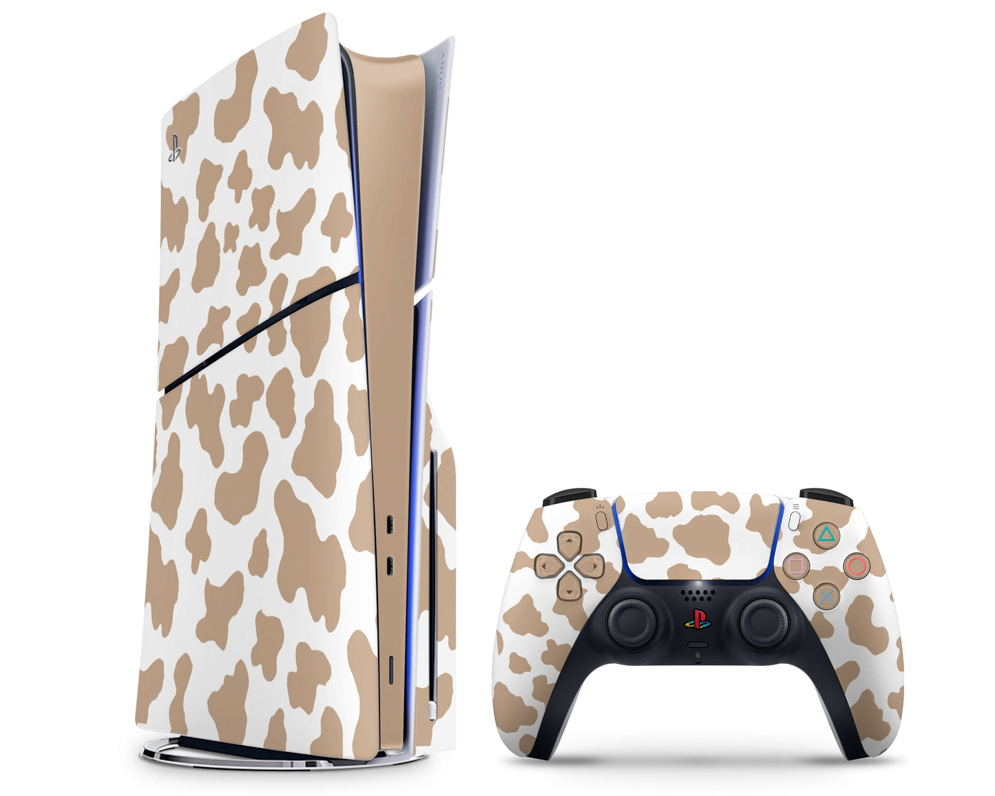 Lux Skins PS5 Slim Latte Cow Print PS5 Slim Skins - Art Animals Skin