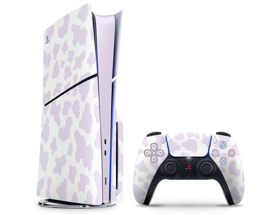 Lux Skins PS5 Slim Purple Cow Print PS5 Slim Skins - Art Animals Skin