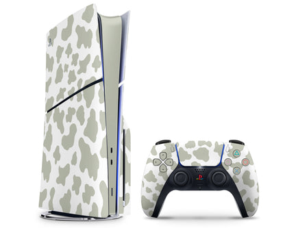 Lux Skins PS5 Slim Sage Cow Print PS5 Slim Skins - Art Animals Skin