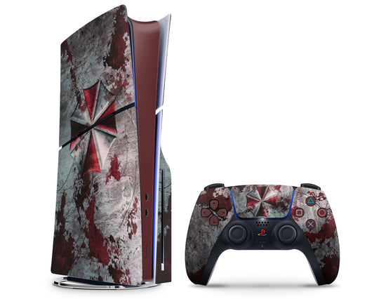 Lux Skins PS5 Slim Resident Evil Umnrella Corp PS5 Slim Skins - Pop culture  Skin