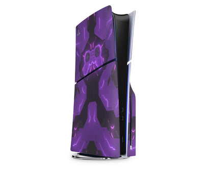 Lux Skins PS5 Slim Futristic Purple Gamer PS5 Slim Skins - Pattern Art Skin