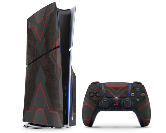 Lux Skins PS5 Slim Red Mech PS5 Slim Skins - Pattern Art Skin