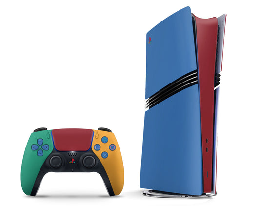 Lux Skins PS5 Pro Retro Fearless Color Blocking PS5 Pro Skins - Solid Colours Colour Blocking Skin