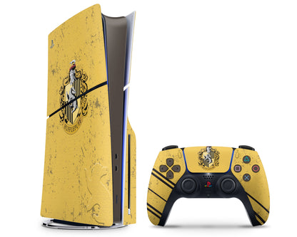 Lux Skins PS5 Slim Harry Potter Hufflepuff PS5 Slim Skins - Pop culture Harry Potter Skin