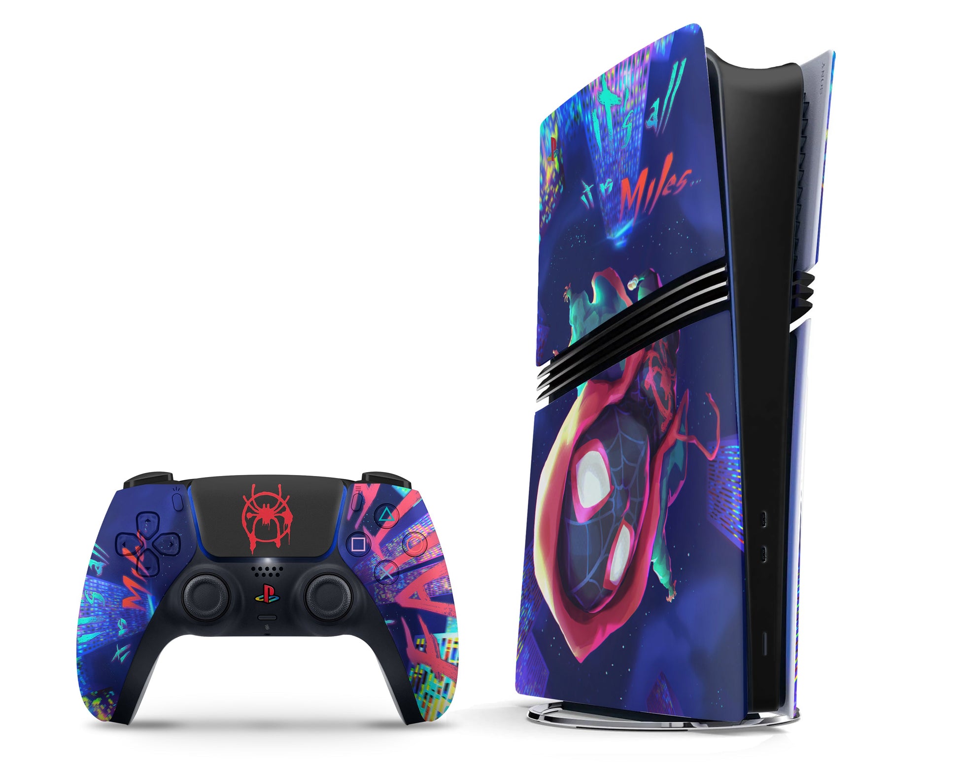 Lux Skins PS5 Pro Spiderman Spiderverse Miles Morales PS5 Pro Skins - Pop culture Spiderman Skin