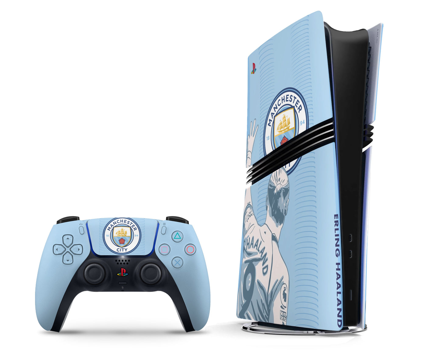 Lux Skins PS5 Pro Manchester City Haaland PS5 Pro Skins - Sports Soccer Skin