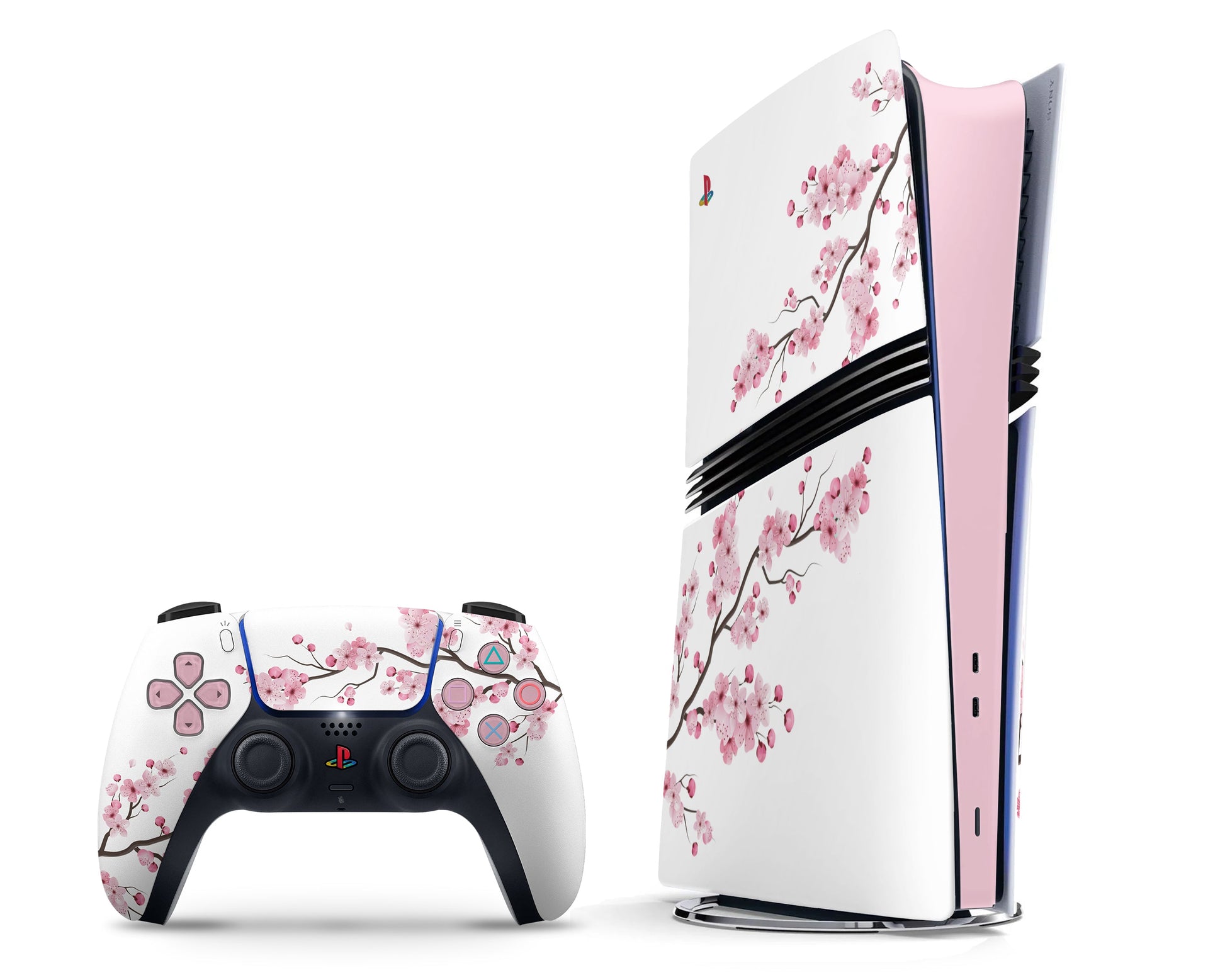 Lux Skins PS5 Pro White Cherry Blossom PS5 Pro Skins - Art Floral Skin