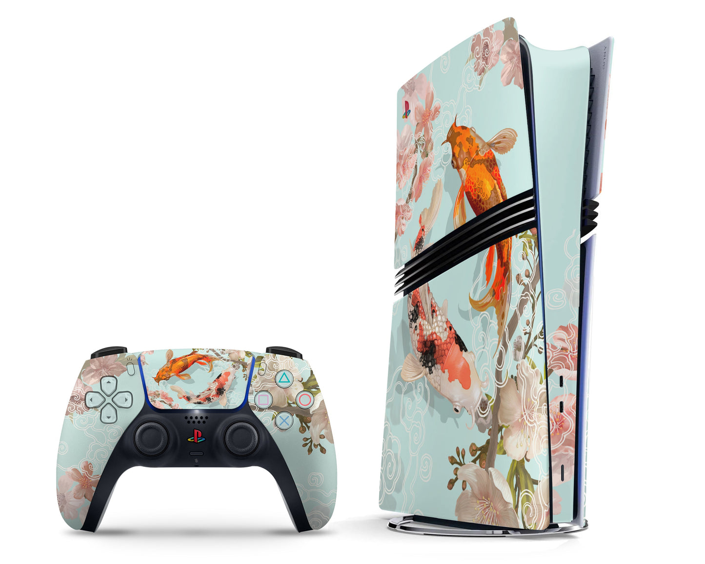 Lux Skins PS5 Pro Yin Yang Koi Rose Light PS5 Pro Skins - Art Artwork Skin