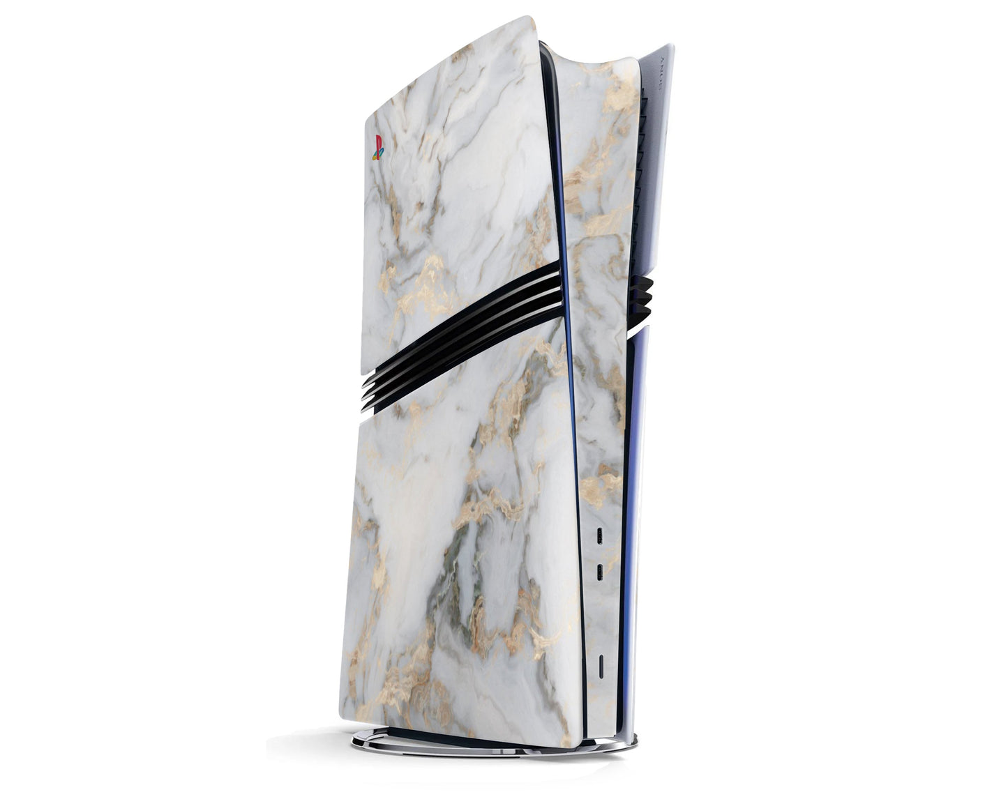 Lux Skins PS5 Pro Ethereal White Gold Marble PS5 Pro Skins - Pattern Marble Skin