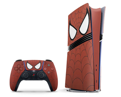 Lux Skins PS5 Pro Red Spiderman Webbing PS5 Pro Skins - Pop culture Spiderman Skin