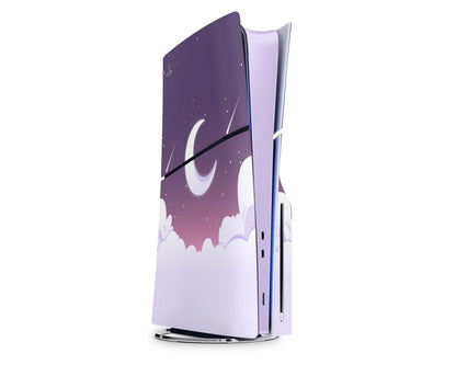 Lux Skins PS5 Slim Purple Dreamy Night Clouds PS5 Slim Skins - Art Clouds Skin