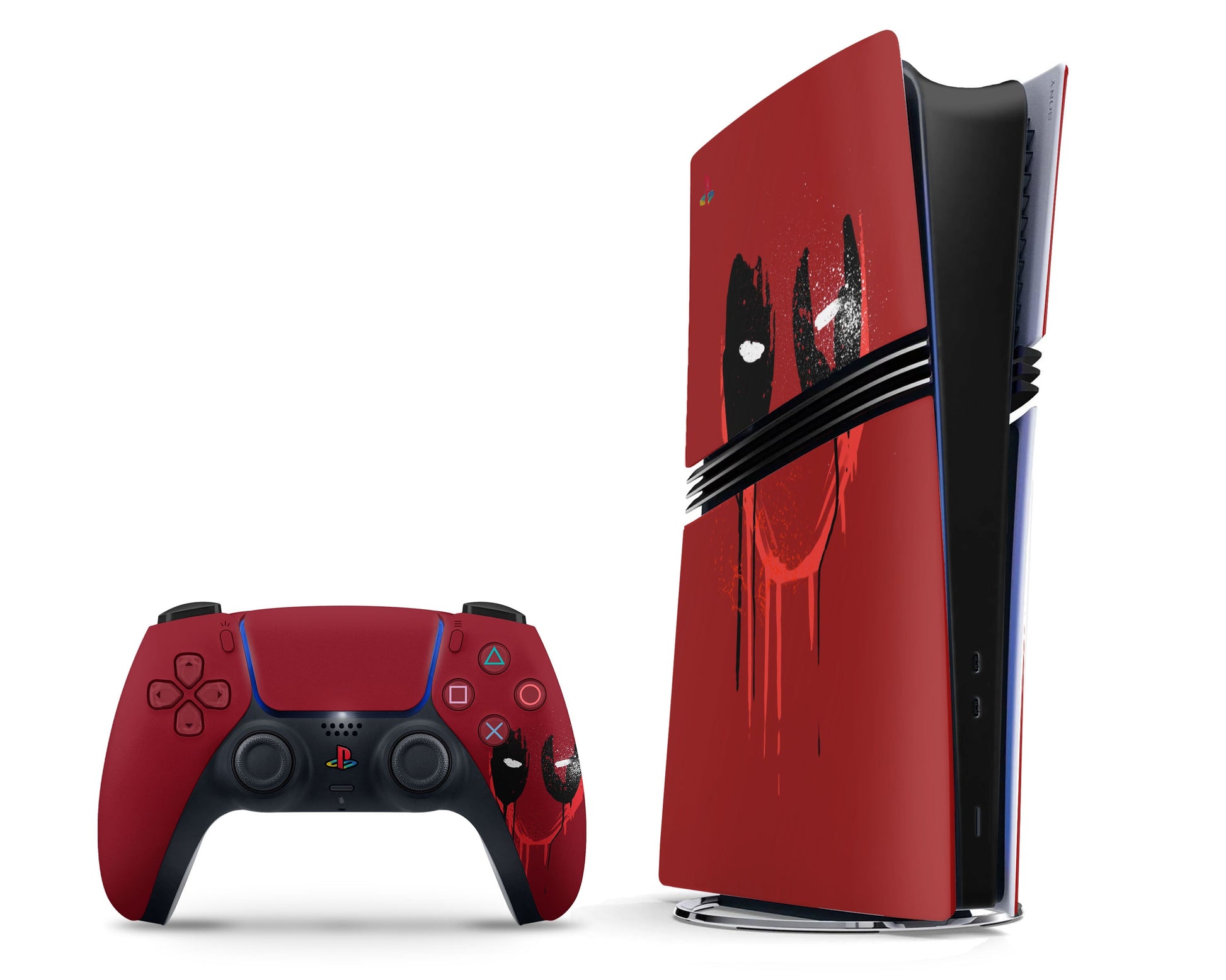 Lux Skins PS5 Pro Deadpool Red Splatter PS5 Pro Skins - Pop culture Comics Skin