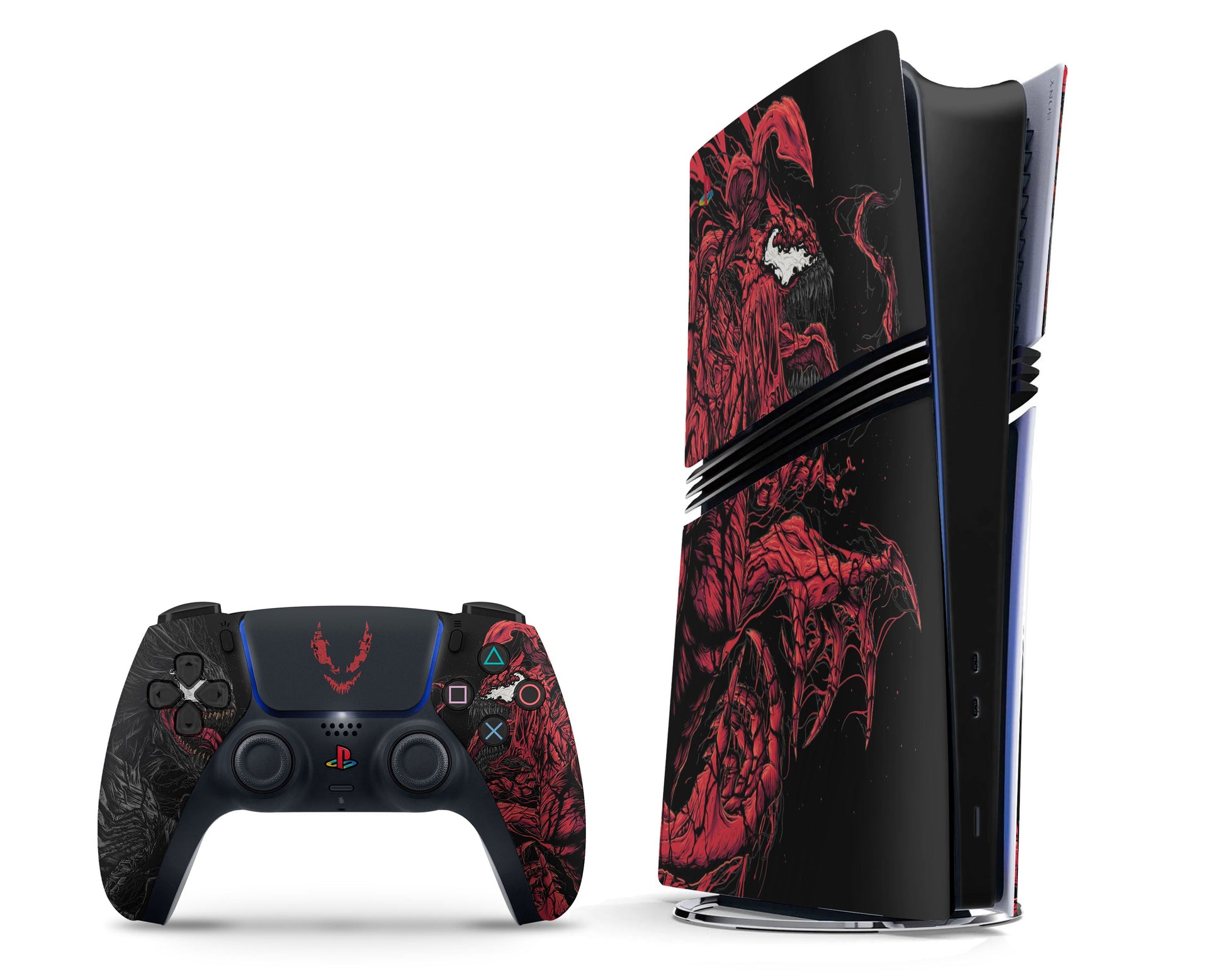 Lux Skins PS5 Pro Black Venom vs Carnage PS5 Pro Skins - Pop culture Comics Skin