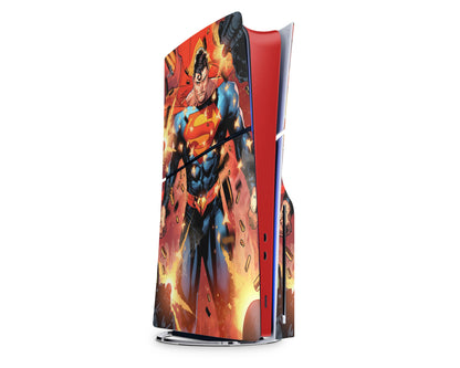 Lux Skins PS5 Slim Superman Cartoon PS5 Slim Skins - Pop culture Comics Skin