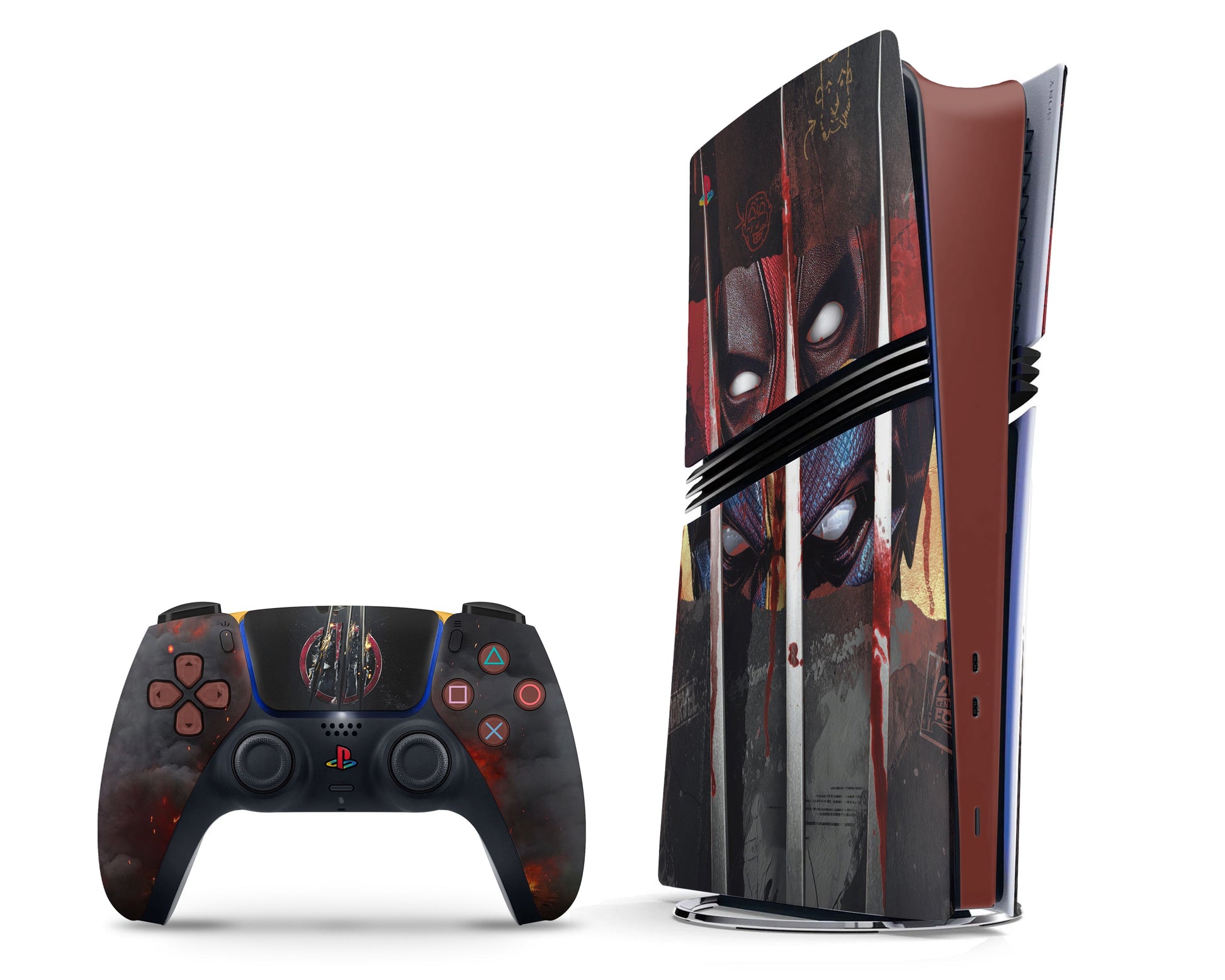 Lux Skins PS5 Pro Deadpool x Wolverine PS5 Pro Skins - Pop culture Deadpool Skin