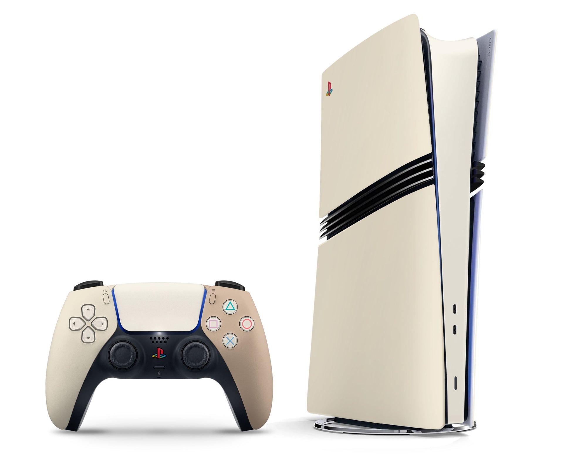 Lux Skins PS5 Pro Creme Caramel PS5 Pro Skins - Solid Colours Colour Blocking Skin