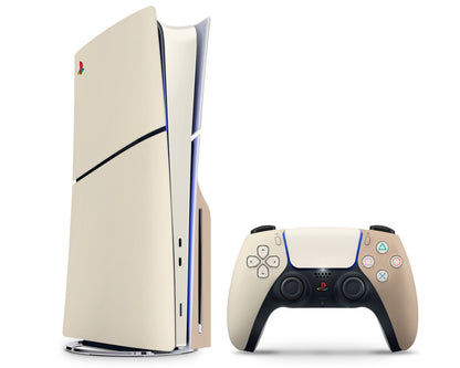 Lux Skins PS5 Slim Creme Caramel PS5 Slim Skins - Solid Colours Colour Blocking Skin