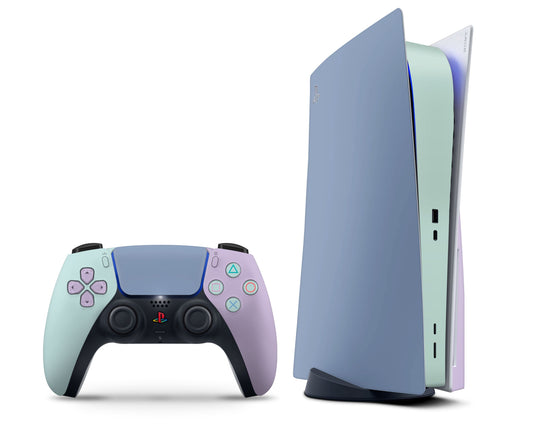 Lux Skins PS5 Blue Mint Color Blocking PS5 Skins - Solid Colours Colour Blocking Skin