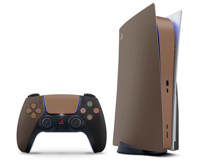 Lux Skins PS5 Dark Chocolate Color Blocking PS5 Skins - Solid Colours Colour Blocking Skin