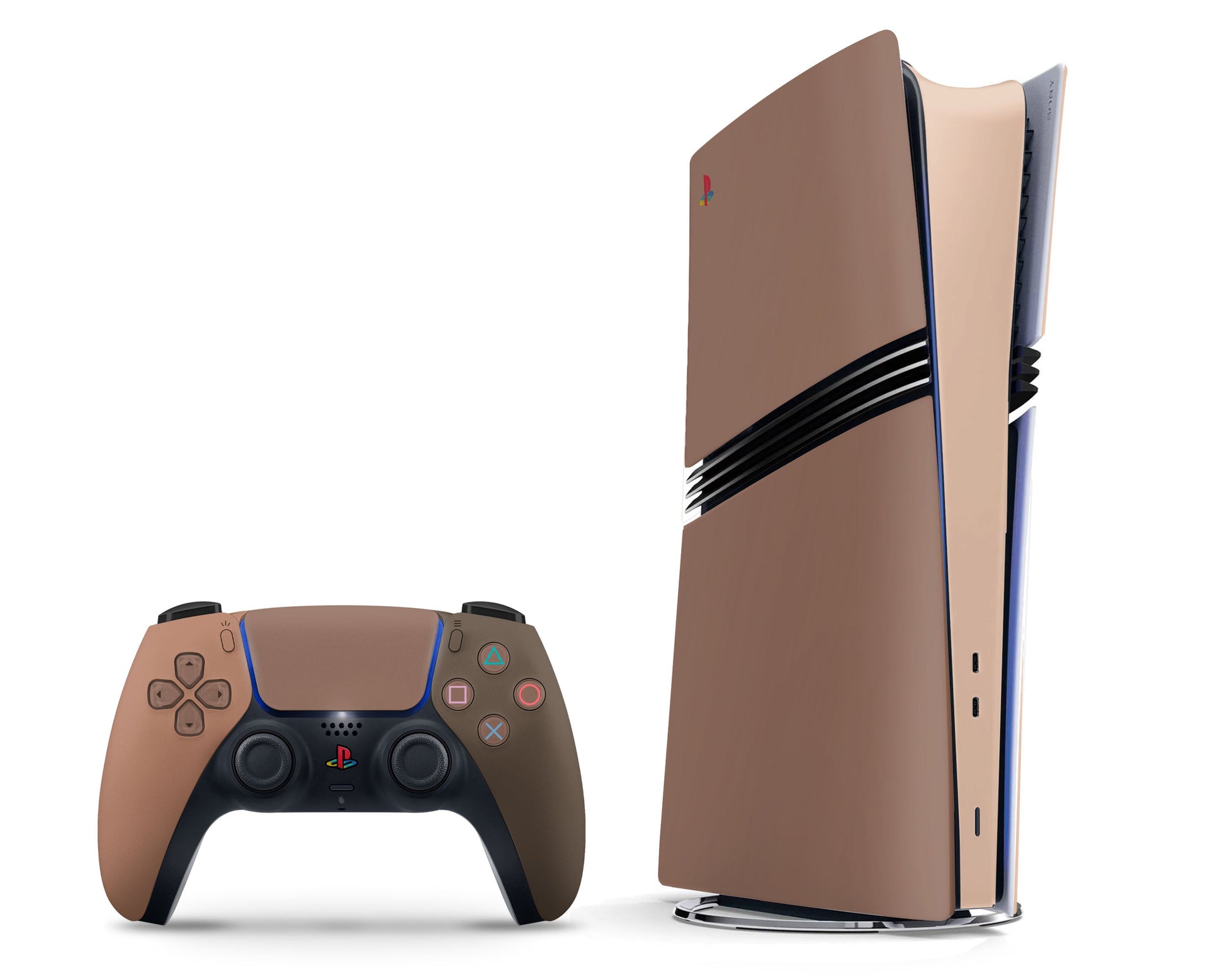 Lux Skins PS5 Pro Caramel Mocha PS5 Pro Skins - Solid Colours Colour Blocking Skin