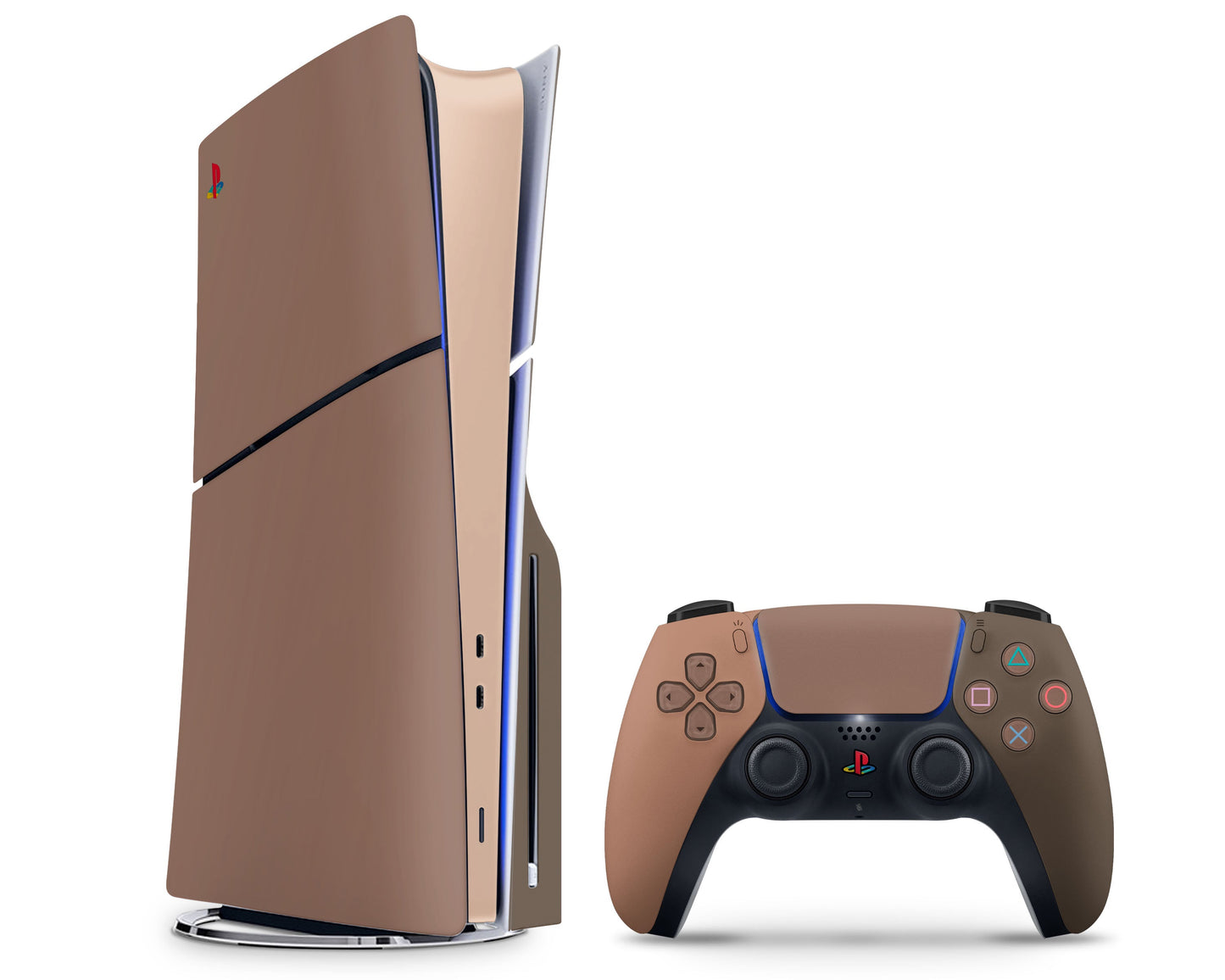 Lux Skins PS5 Slim Caramel Mocha PS5 Slim Skins - Solid Colours Colour Blocking Skin