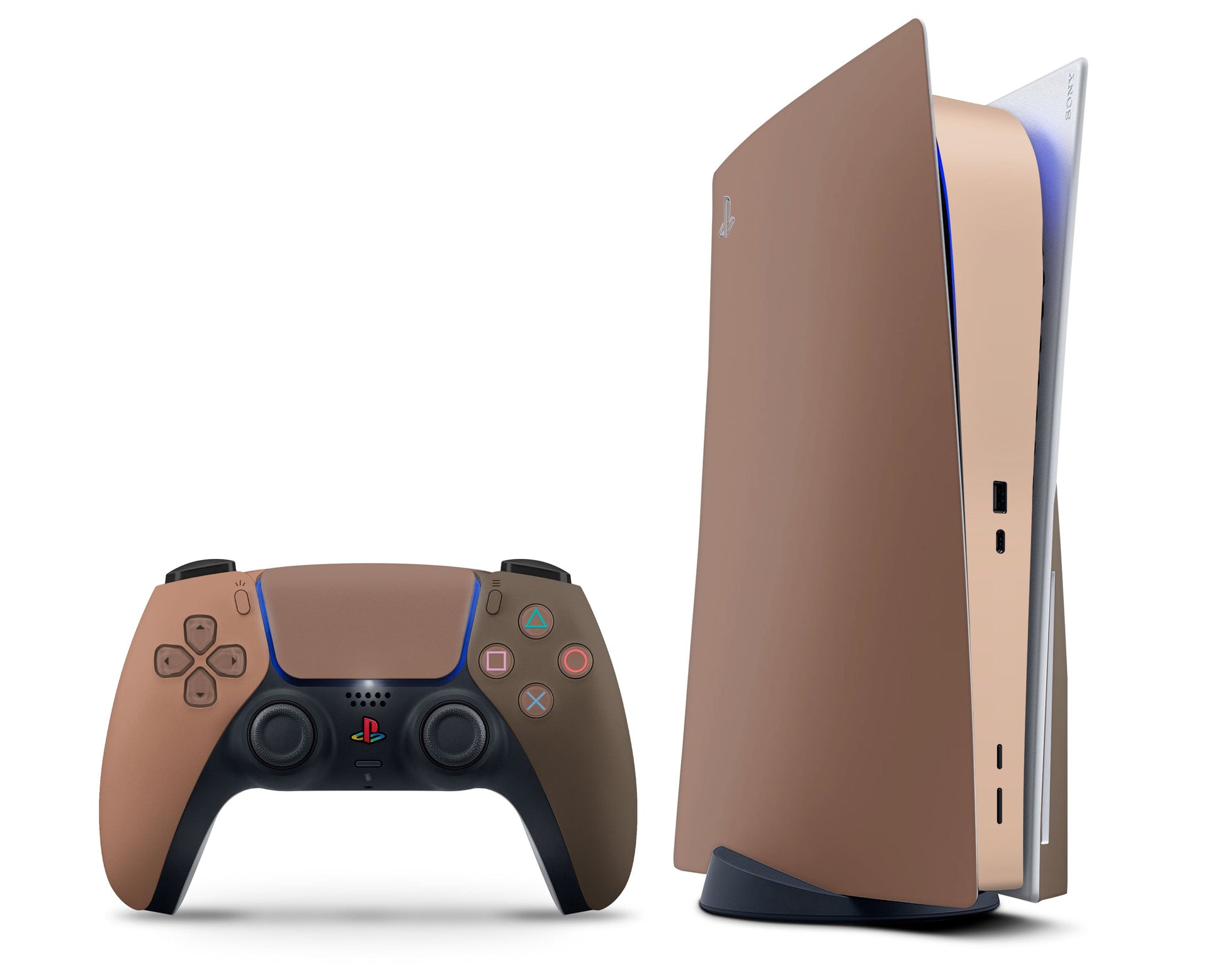 Lux Skins PS5 Caramel Mocha PS5 Skins - Solid Colours Colour Blocking Skin