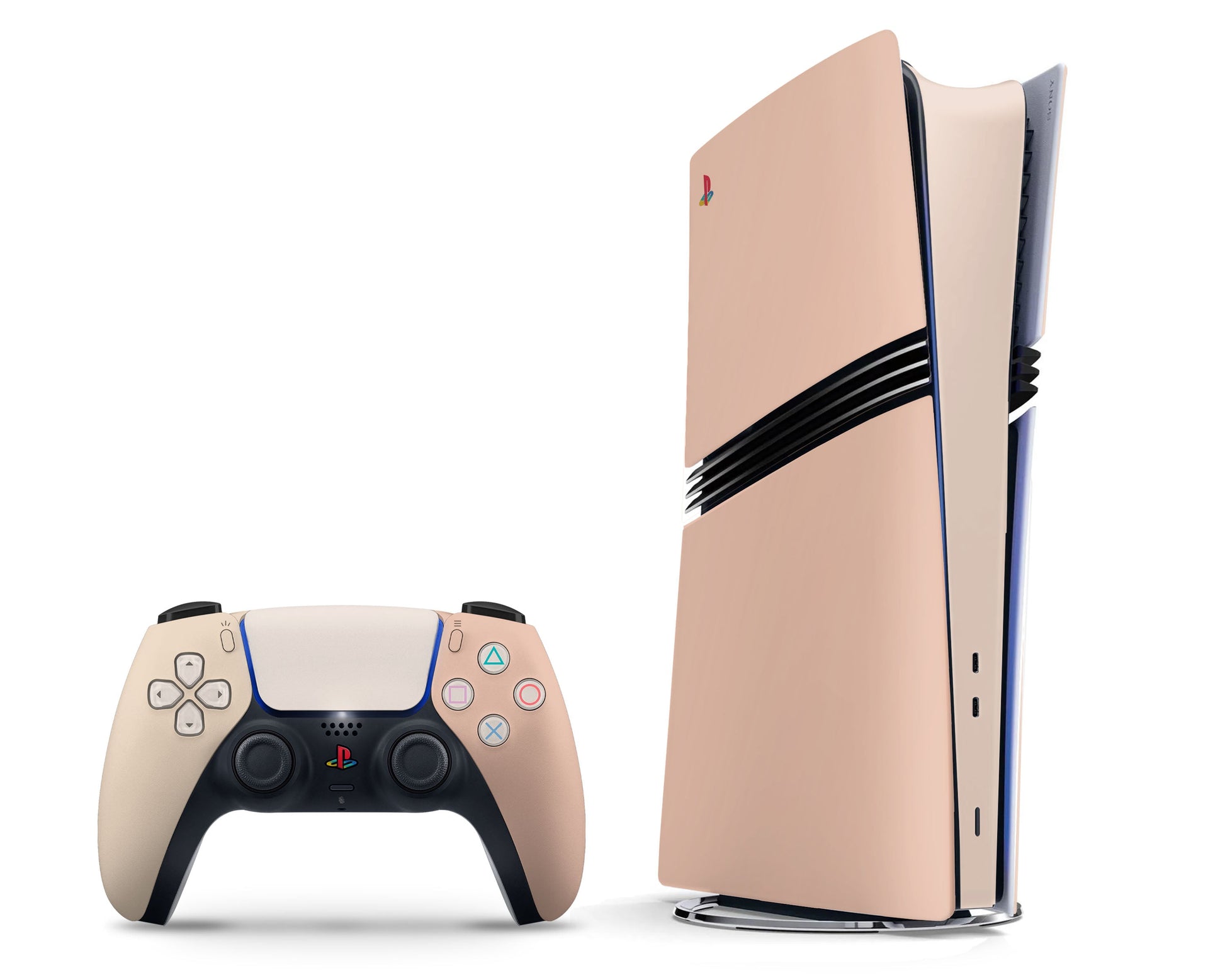 Lux Skins PS5 Pro Peach Souffle PS5 Pro Skins - Solid Colours Colour Blocking Skin