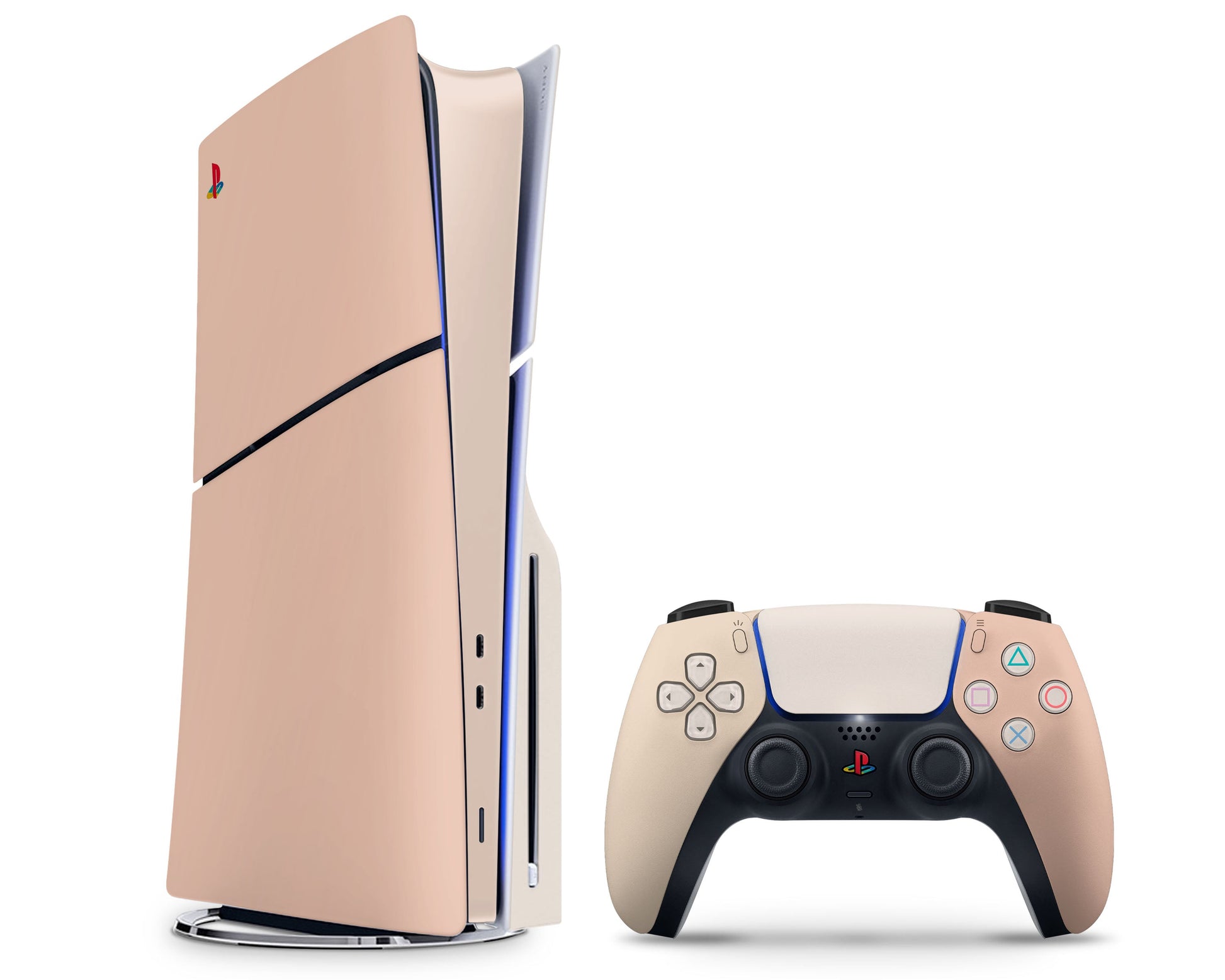 Lux Skins PS5 Slim Peach Souffle PS5 Slim Skins - Solid Colours Colour Blocking Skin